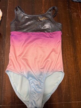 Justice Ombre Girls Leotard Swimsuit - Pink Purple Blue